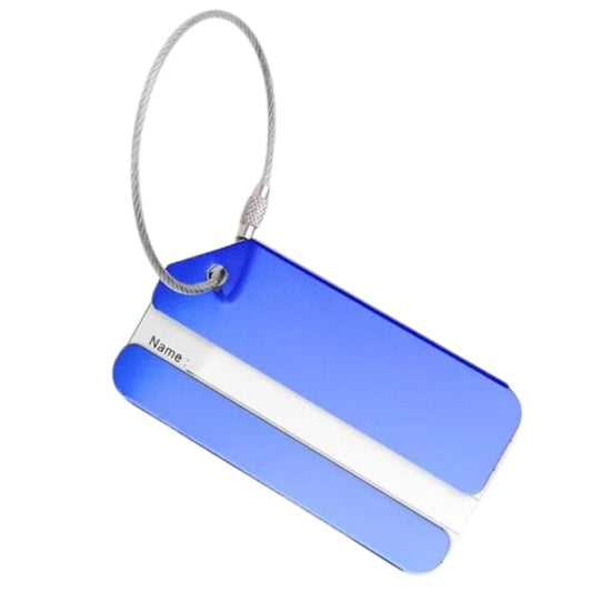 Bleu Porte Étiquette Métallique Pour Valise Univers du Voyage
