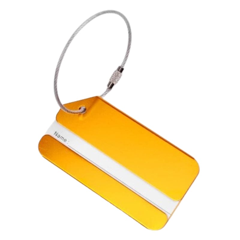 Jaune Porte Étiquette Métallique Pour Valise Univers du Voyage