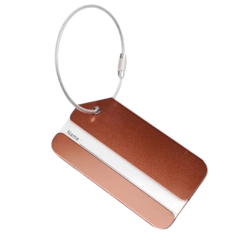 Marron Porte Étiquette Métallique Pour Valise Univers du Voyage