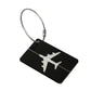 Noir avec Motif Avion Porte Étiquette Métallique Pour Valise Univers du Voyage