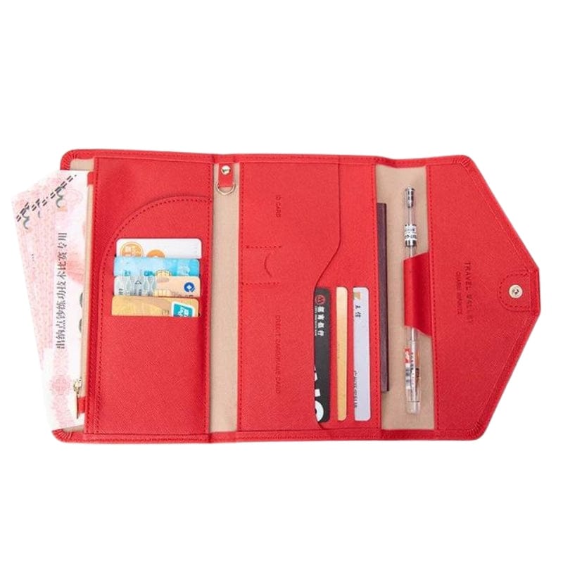 Rouge Portefeuille De Voyage Femme Univers du Voyage