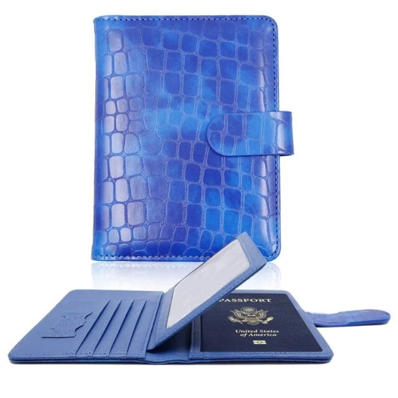 Bleu Portefeuille De Voyage Simili Femme Univers du Voyage