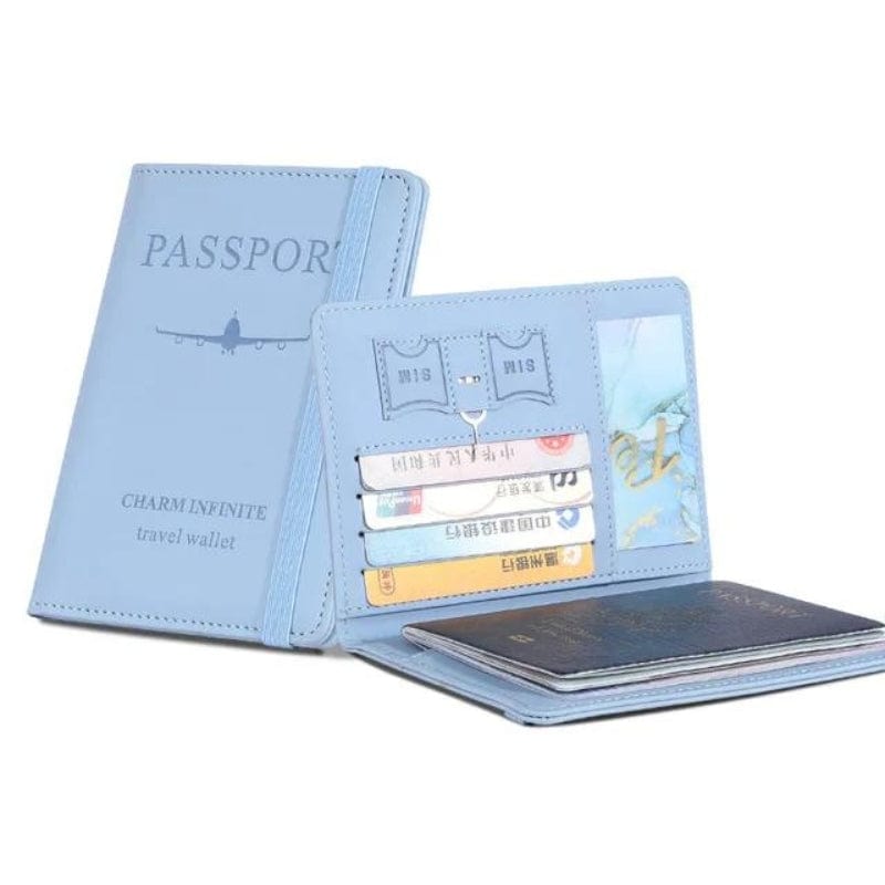 Bleu Ciel Portefeuille Femme Protection RFID Univers du Voyage