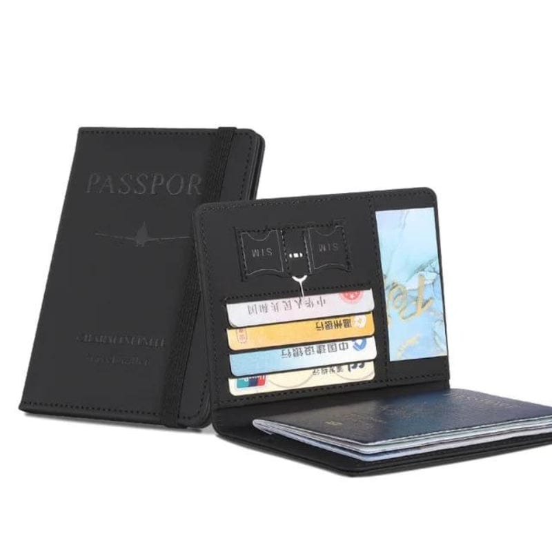 Noir Portefeuille Femme Protection RFID Univers du Voyage