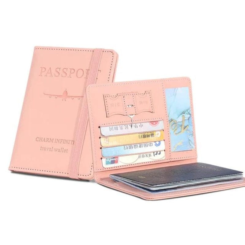 Rose Portefeuille Femme Protection RFID Univers du Voyage