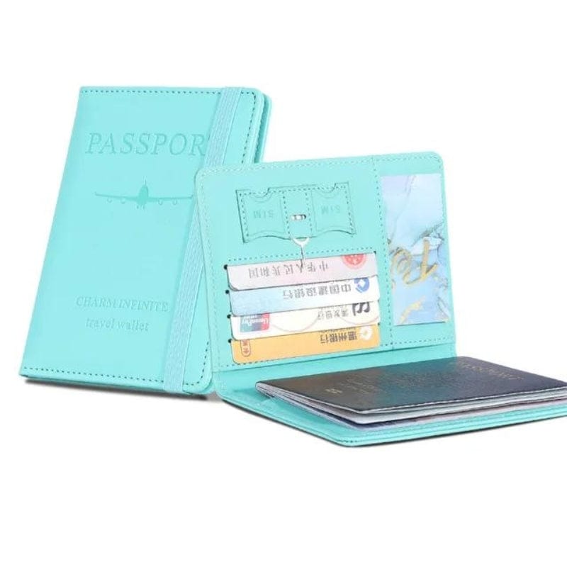 Turquoise Portefeuille Femme Protection RFID Univers du Voyage