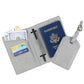 Gris Portefeuille pour Passeport et Voyage en Simili Univers du Voyage