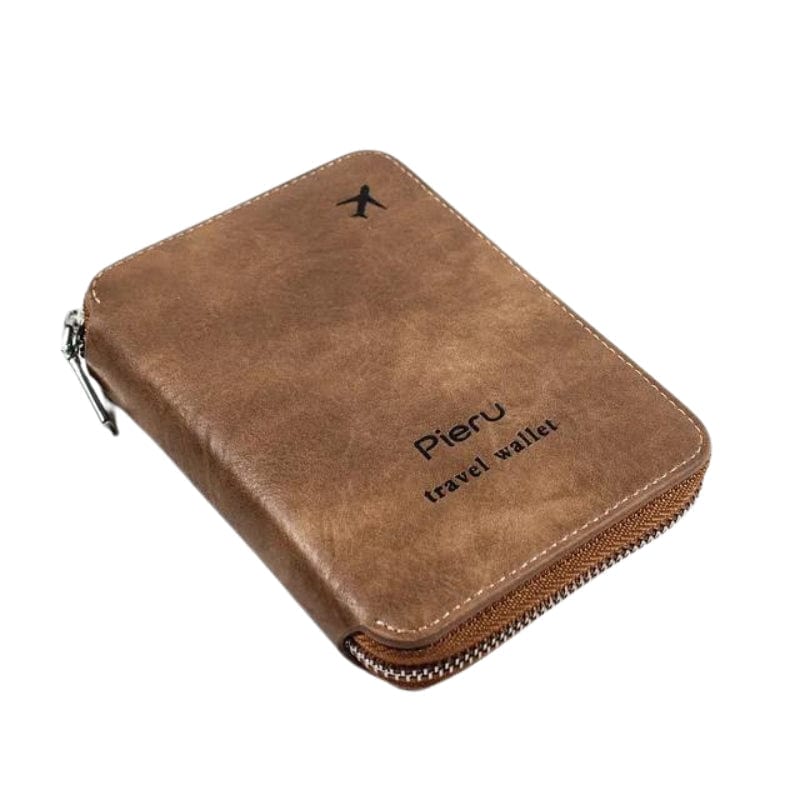 Marron Clair Portefeuille RFID Femme Univers du Voyage