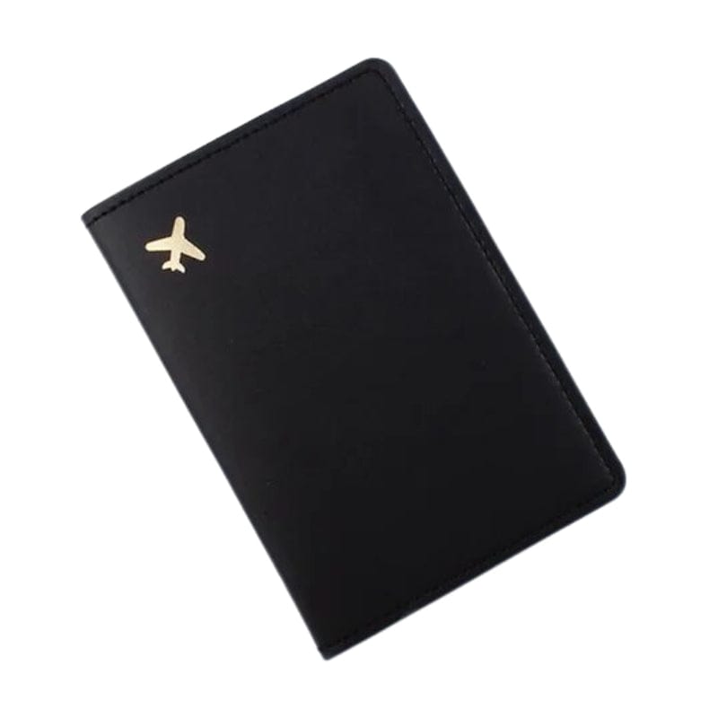 Noir Protection Passeport Simili Univers du Voyage