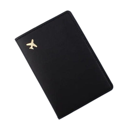 Noir Protection Passeport Simili Univers du Voyage