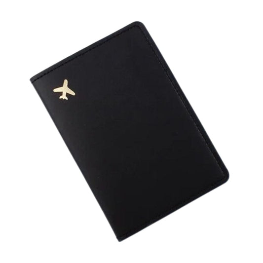 Noir Protection Passeport Simili Univers du Voyage