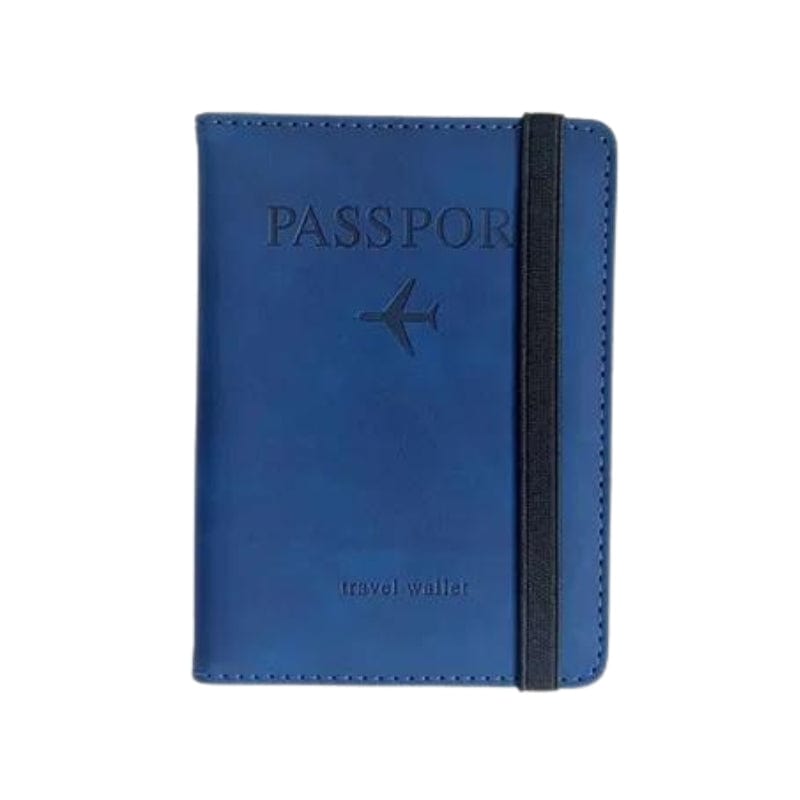 Bleu Protège Passeport Anti RFID Univers du Voyage