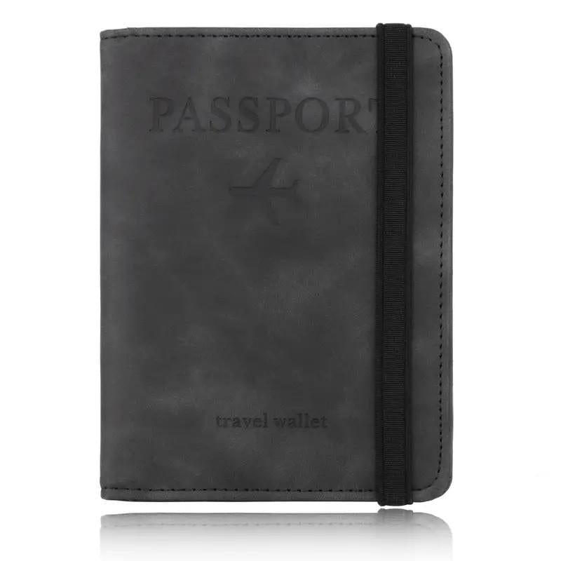 Noir Protège Passeport Anti RFID Univers du Voyage
