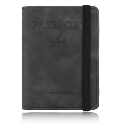 Noir Protège Passeport Anti RFID Univers du Voyage