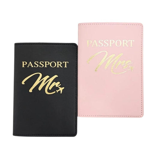 Ensemble Couple Noir et Rose Protège Passeport Monsieur Madame Univers du Voyage