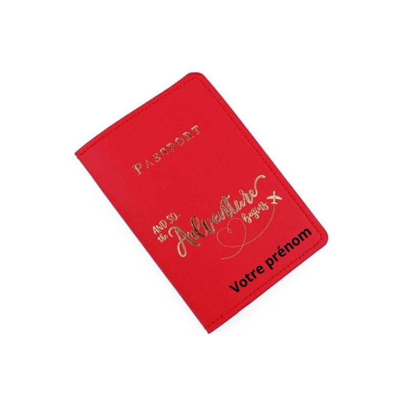 Motif D'Aventure / Modèle 1 Protège Passeport Personnalisé Univers du Voyage