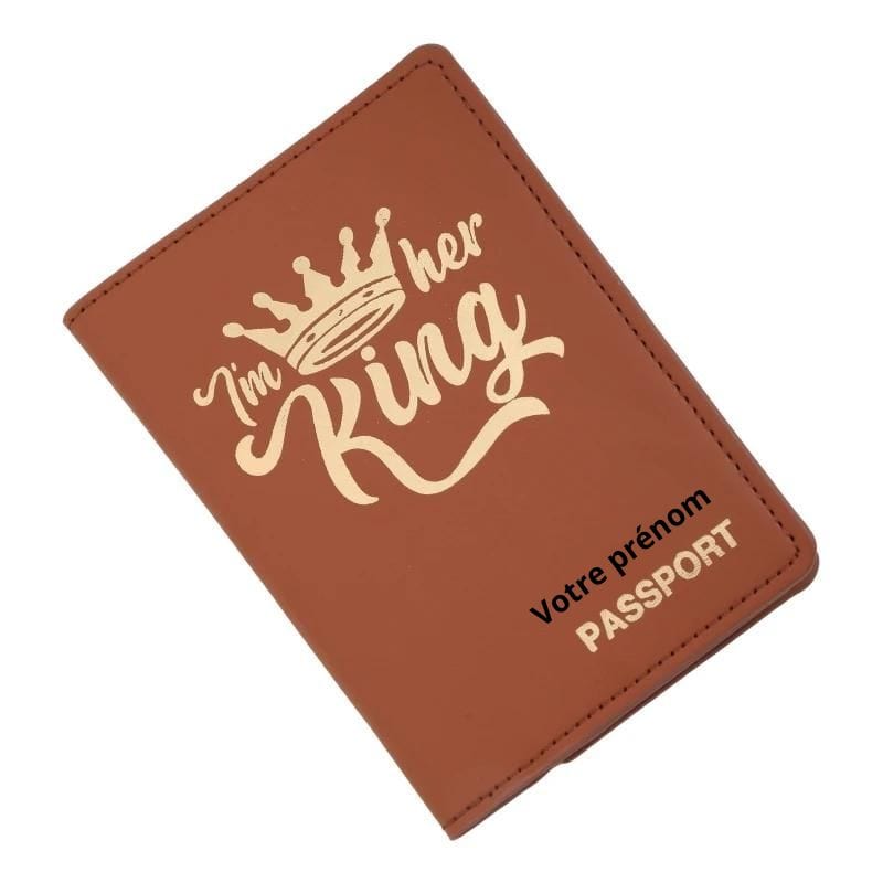 Motif King / Modèle 1 Protège Passeport Personnalisé Univers du Voyage