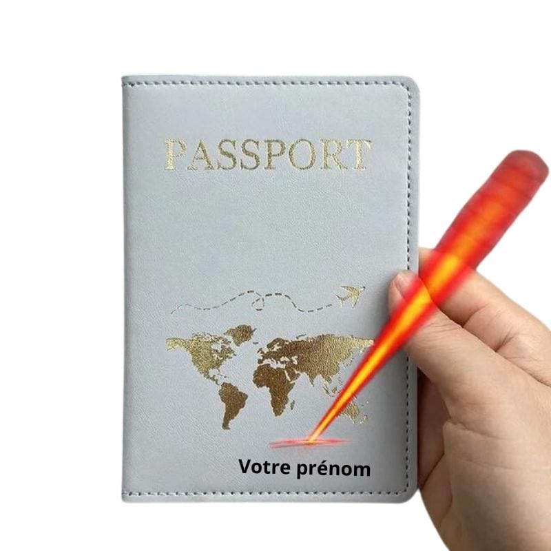 Motif Map Monde / Modèle 2 Protège Passeport Personnalisé Univers du Voyage
