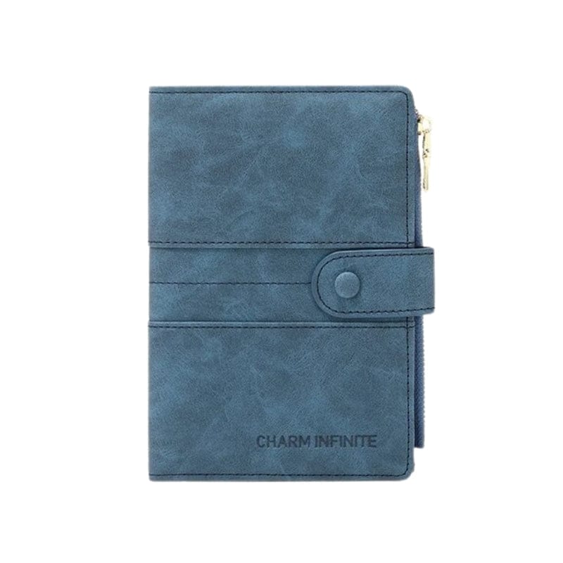 Bleu Protège Passeport Simili Femme Univers du Voyage