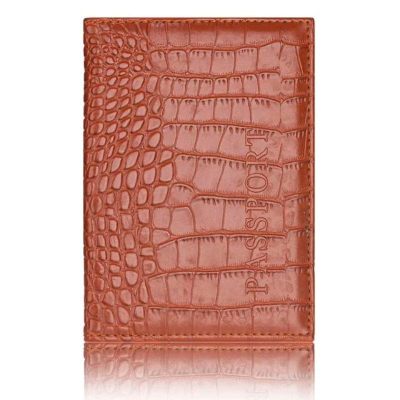 Marron Protège Passeport Simili Luxe Univers du Voyage