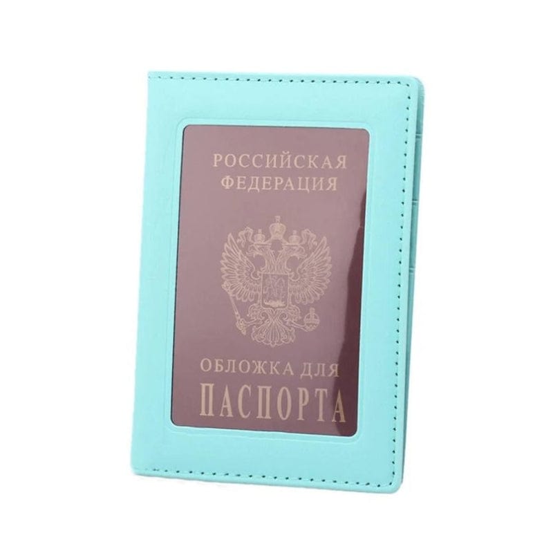 Bleu Ciel Protège Passeport Transparent Univers du Voyage