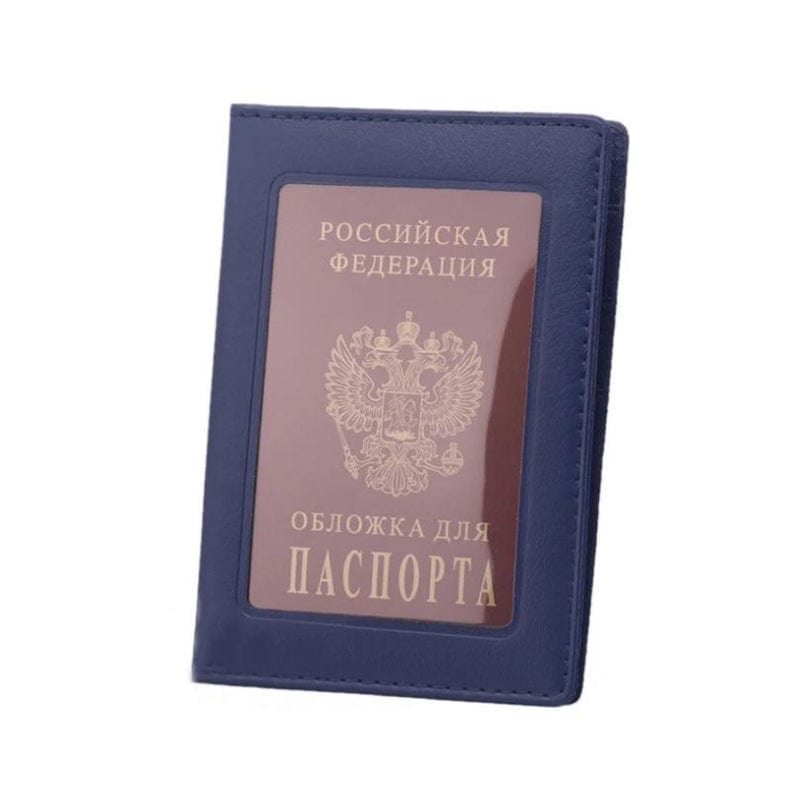 Bleu Protège Passeport Transparent Univers du Voyage