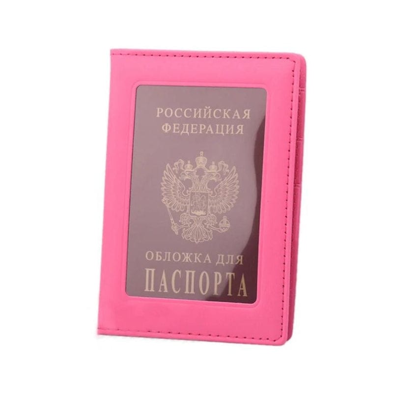 Fushia Protège Passeport Transparent Univers du Voyage