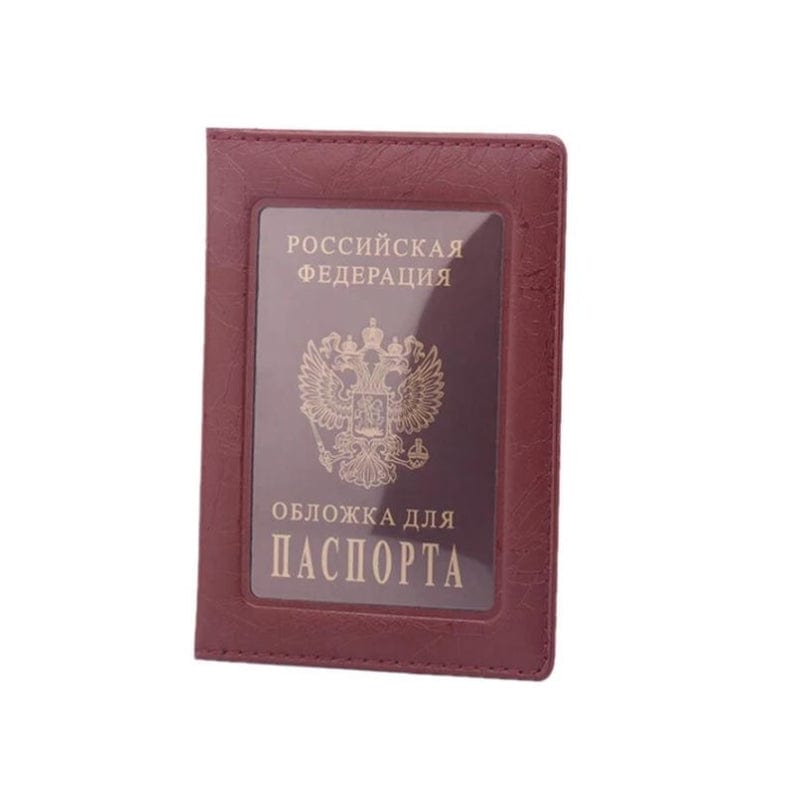 Marron Clair Protège Passeport Transparent Univers du Voyage