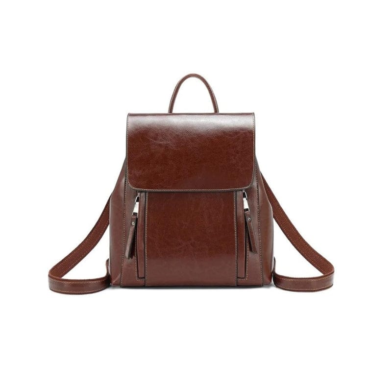 Marron Sac à Dos en Cuir Femme Univers du Voyage