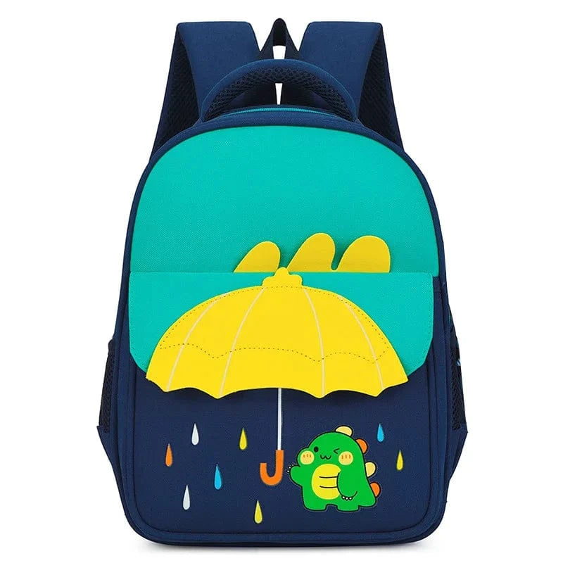 Bleu Marine et Vert / Personnalisé Sac à Dos Enfant Personnalisé Univers du Voyage