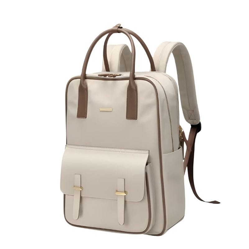 Beige Sac à Dos Ordinateur Femme Chic Univers du Voyage