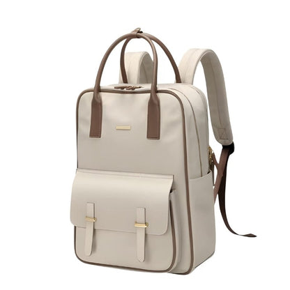 Beige Sac à Dos Ordinateur Femme Chic Univers du Voyage
