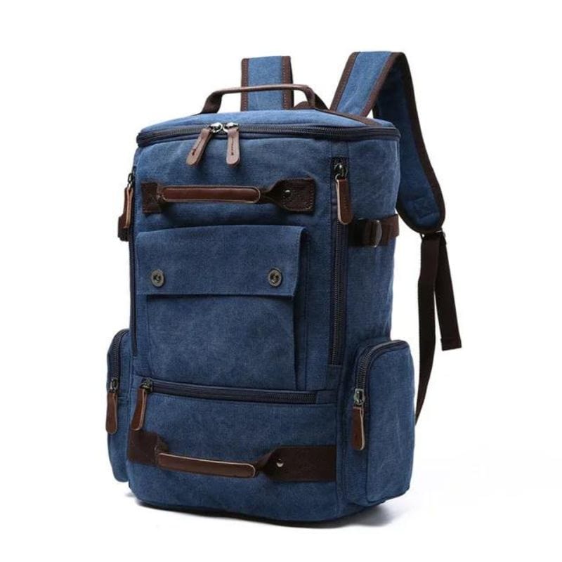 Bleu Sac à Dos Vintage Univers du Voyage