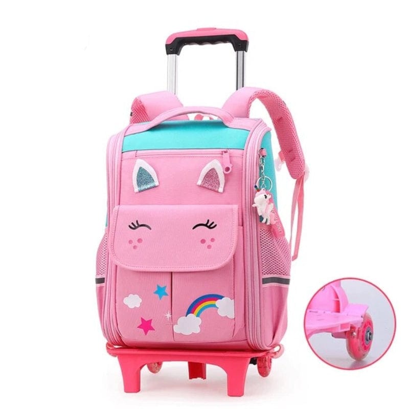 Rose et Bleu Ciel / Avec des Roulettes Sac à Roulette Enfant Univers du Voyage