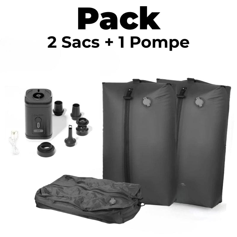 2 Sacs + 1 Pompe Sac de Compression Sous Vide Voyage 17L Univers du Voyage