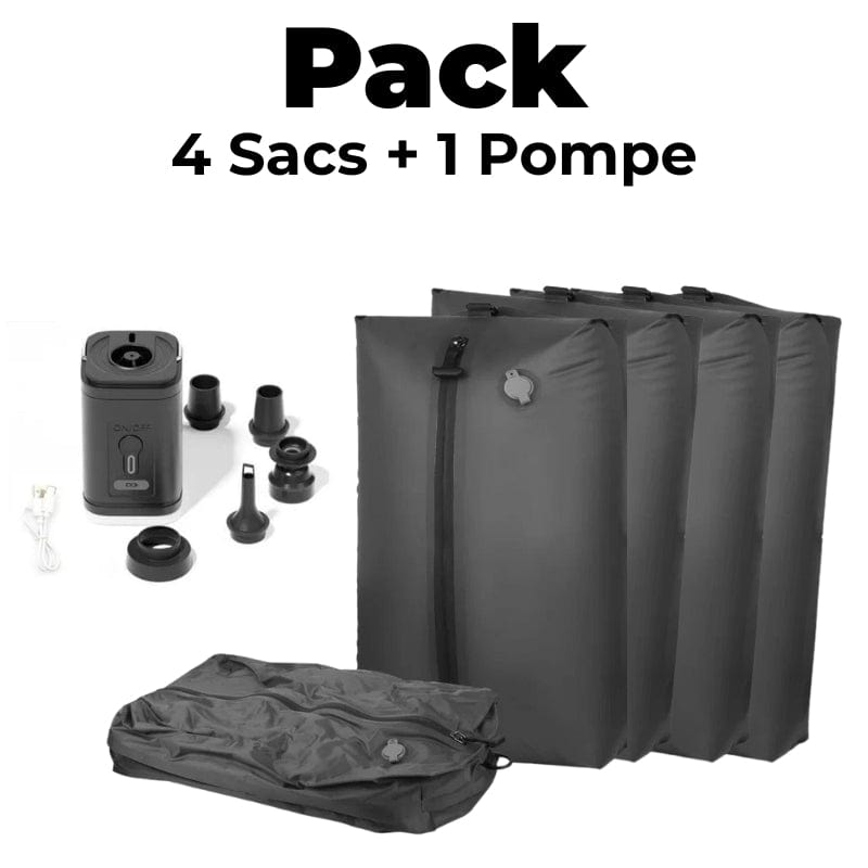 4 Sacs + 1 Pompe Sac de Compression Sous Vide Voyage 17L Univers du Voyage