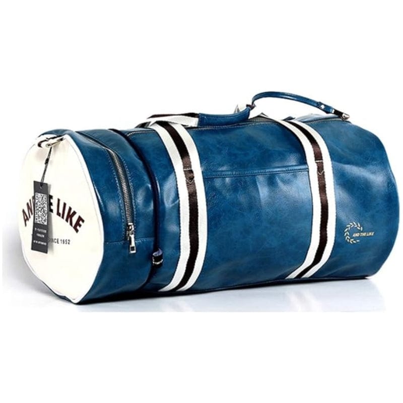 Bleu Sac de Sport PU Homme Vintage Univers du Voyage