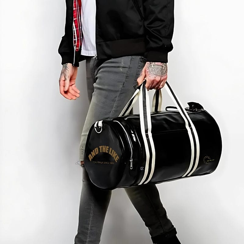 Sac de Sport PU Homme Vintage Univers du Voyage