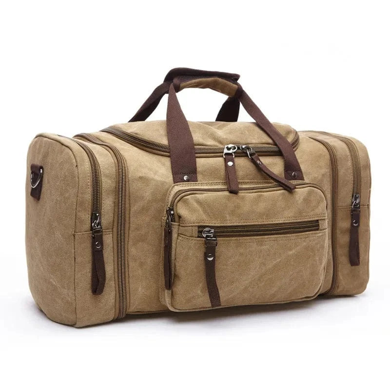 Beige Sac de Voyage Homme en Toile Univers du Voyage
