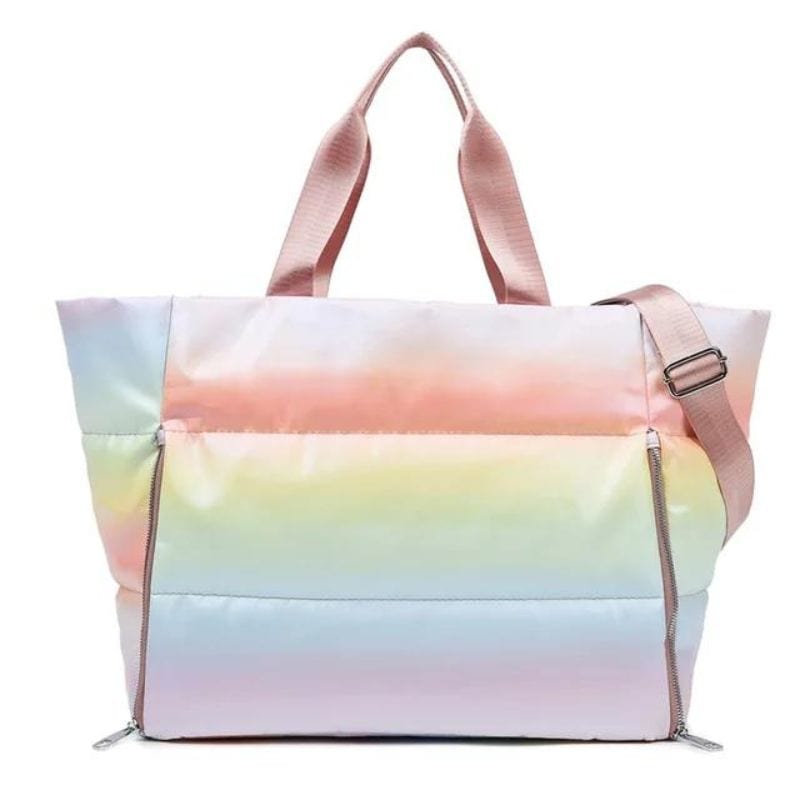 Arc-en-ciel rose vif Sac Doudoune Femme Univers du Voyage