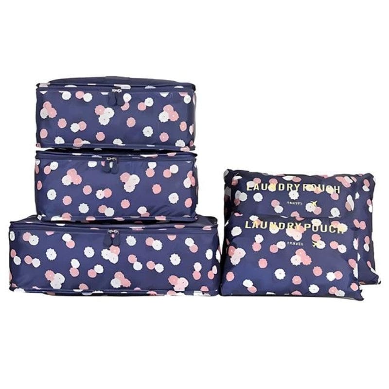 Bleu Marine Motifs à Fleurs Sac Organisateur De Bagage Univers du Voyage