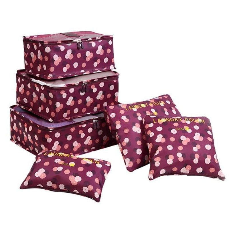 Rouge Motifs à Fleurs Sac Organisateur De Bagage Univers du Voyage