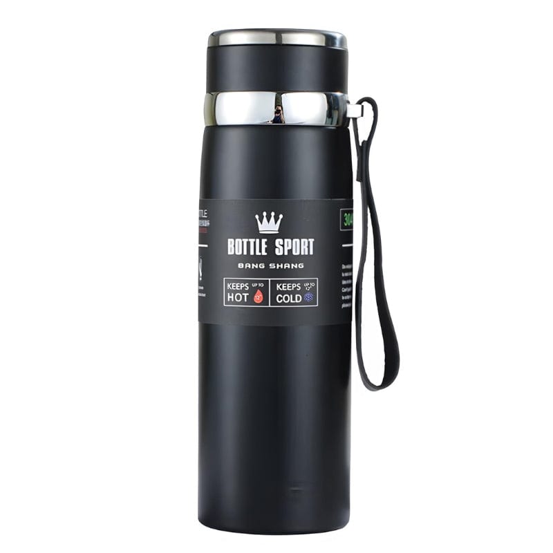 Noir Thermos avec Filtre à Thé Univers du Voyage