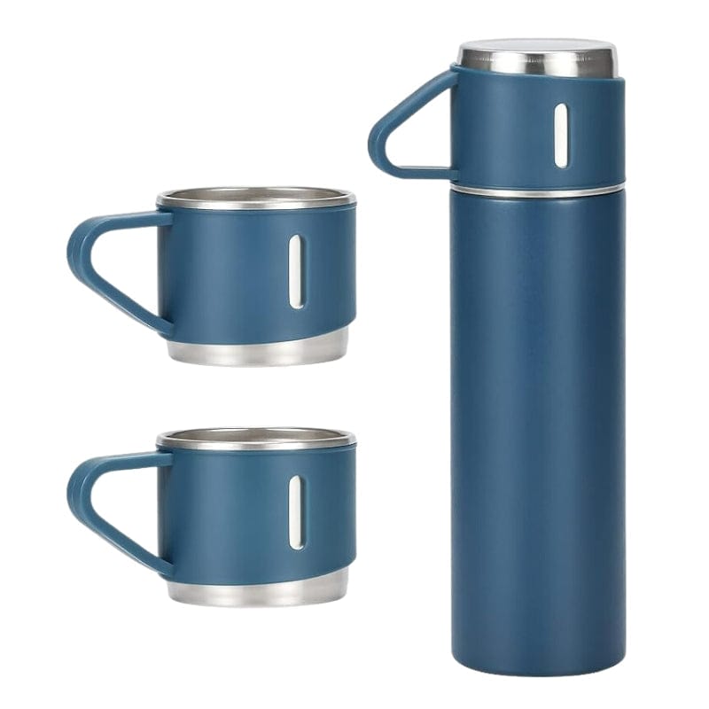 Bleu Thermos Avec Tasse Univers du Voyage