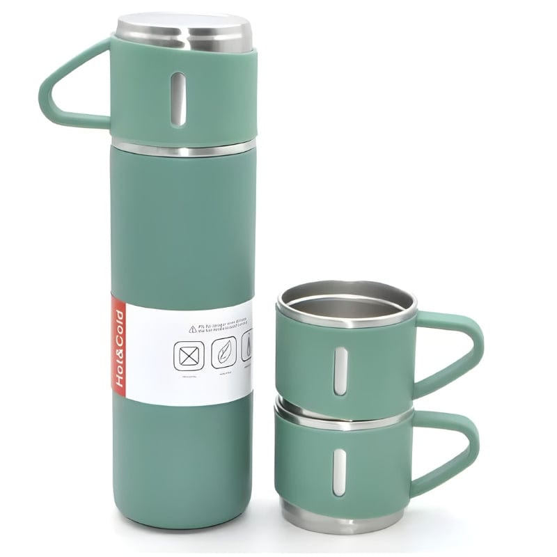 Vert Thermos Avec Tasse Univers du Voyage