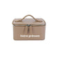 Beige Trousse de Toilette Cuir Personnalisable Univers du Voyage
