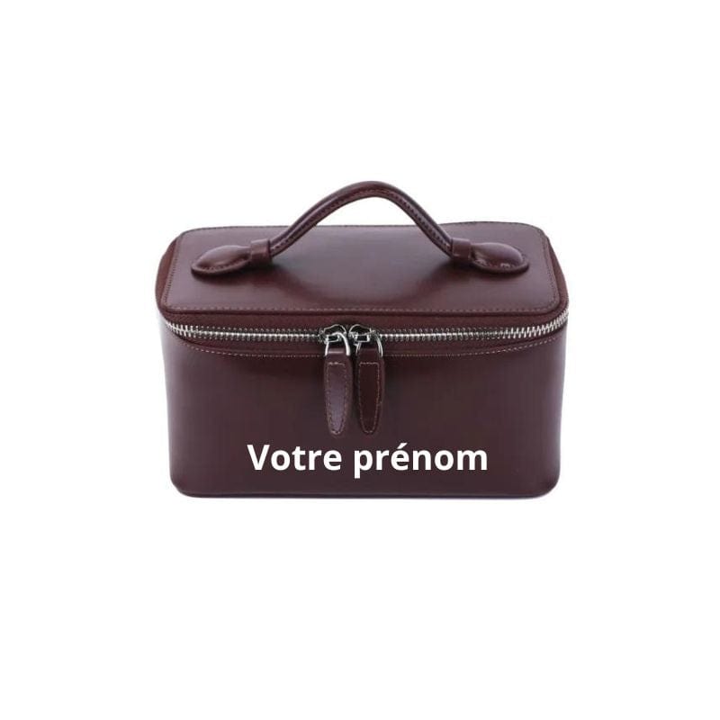 Marron Trousse de Toilette Cuir Personnalisable Univers du Voyage