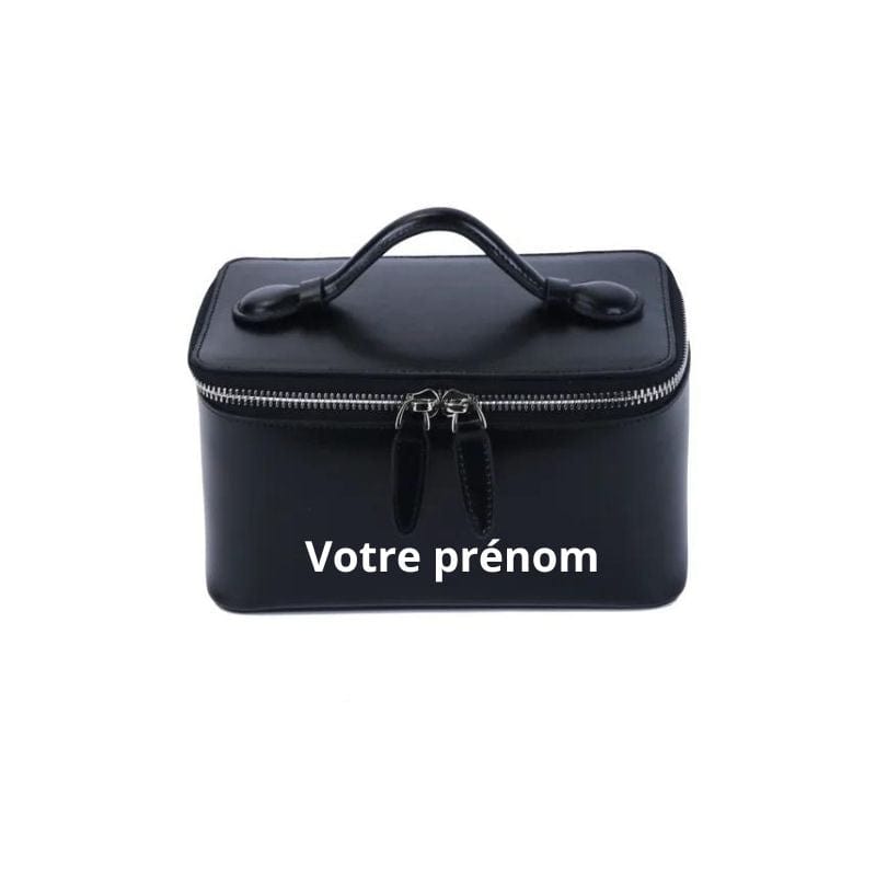Noir Trousse de Toilette Cuir Personnalisable Univers du Voyage