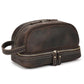 Marron Foncé / Modèle 1 Trousse de Toilette Homme en Cuir Vintage Univers du Voyage