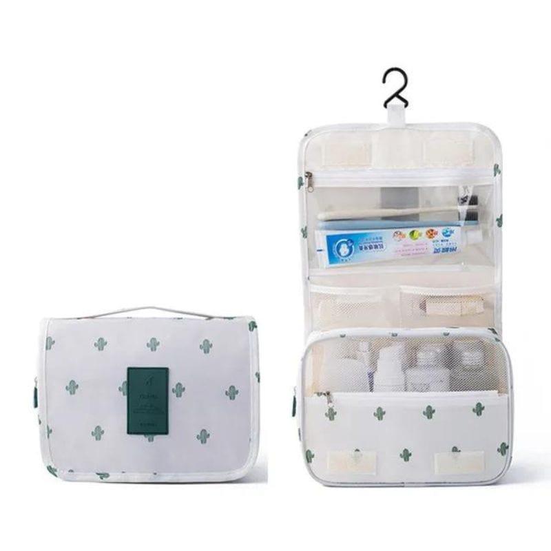 Blanc Motif Cactus Trousse de Toilette Originale Femme Univers du Voyage